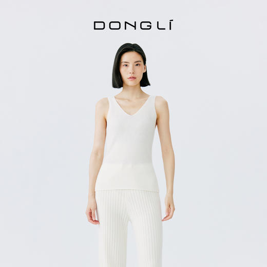 东黎 • 小山羊绒女士秋冬季V领双面无痕保暖打底背心 2022 商品图0