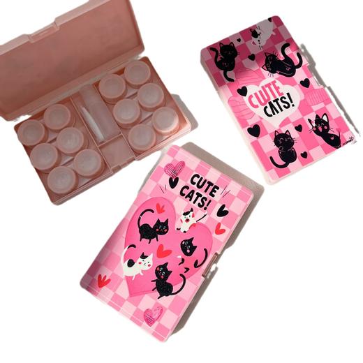 新款可爱多付装六副装美瞳盒隐形眼镜盒伴侣盒8085【图案混发】 商品图4