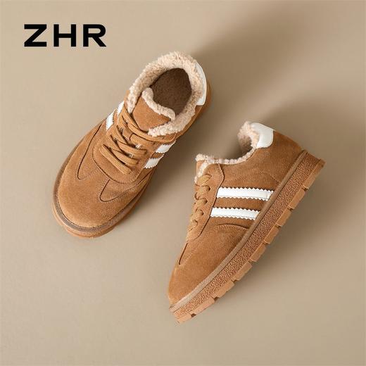 ZHR则则加绒保暖休闲鞋防滑防寒女鞋2024冬季新款ins百搭运动鞋女 商品图8