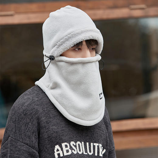 【防风防寒，保暖又时尚！】秋冬男女防风帽子围脖一体 骑行帽保暖防风防寒 套头加绒加厚护耳帽-QQ 商品图13