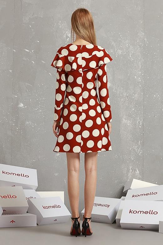 komello 荷叶边大波点连衣裙 14897 商品图2