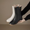 【预售5天】白色靴子女秋冬季新款厚底不累脚女鞋平底加绒女靴坡跟真皮短靴XPJ&8974 商品缩略图5