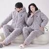 雀说 冬季男女款睡衣套装三层夹棉加绒加厚情侣家居服XDQM01 商品缩略图5