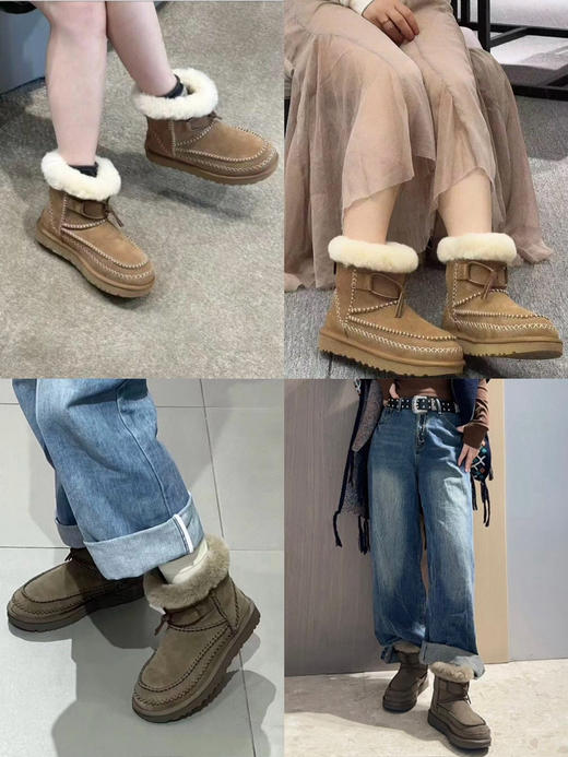 1126-2 莞产 GGU新款 阿尔派 中筒雪地靴 羊毛短靴 准码 36.5穿37 商品图0