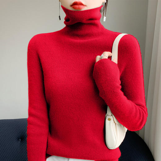 拍1发2件 秋冬季新款女装女士修身上衣针织衫毛衣女休闲服饰长袖打底衫 商品图5