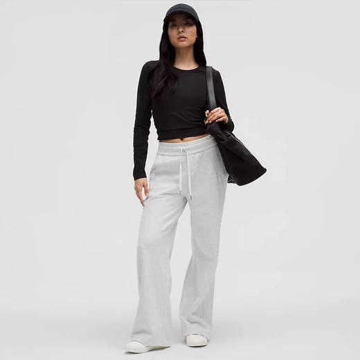 【捡漏 又要抢光了】可儿自留3色 特长款 Lulu Scuba 微绒阔腿裤 适合长腿MM 商品图9