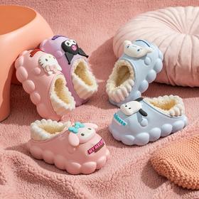 【超可爱的棉拖鞋！防滑防水暖乎乎~】冬季儿童拖鞋男女童亲子大中小童包跟防滑防水保暖加绒宝宝棉鞋-QQ