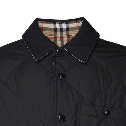 BURBERRY 巴宝莉 男士双面两穿格纹棉服 黑色 8100137 A1189 商品图3
