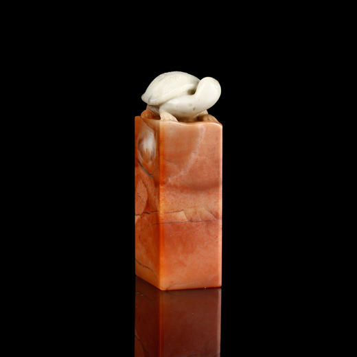 孤品2024008：手工精雕老挝石俏色龟钮扁章-2.2*3.0*7.5cm练字落款送礼佳品 商品图3