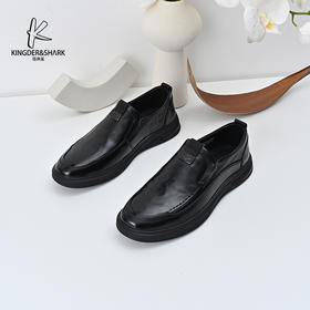 经典鲨2024年秋季新款男士一脚蹬平底舒适正装商务皮鞋KW08-D33181