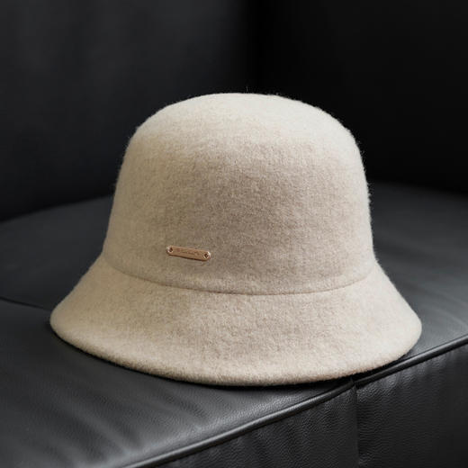 疯帽子 纯色百搭羊毛渔夫帽子女 秋冬气质短檐帽 商品图6