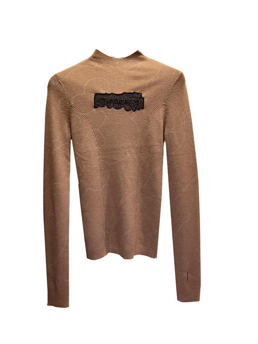 镂空绣花羊毛打底衫 商品图3