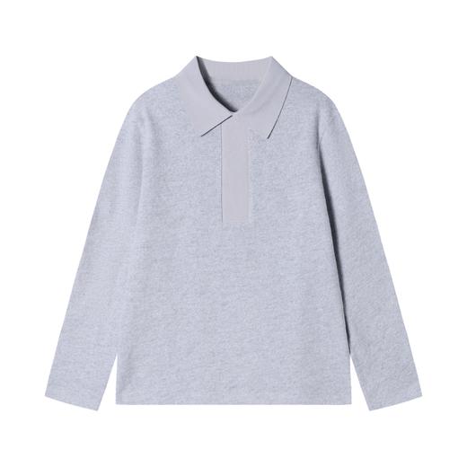 24ST655秋冬季新款时尚纯色POLO领长袖百搭宽松百搭高级感打底衣 商品图0