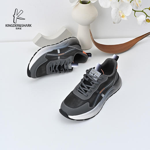 经典鲨2024年冬季新款男士绒里保暖时尚拼色休闲鞋KW222-D55231 商品图3