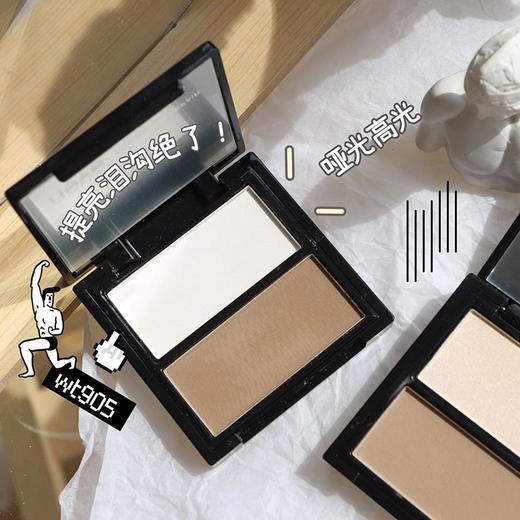 【团购秒杀】彩妆NOVO立体塑颜双色修容盘 高光修容一体盘脸部提亮鼻影阴影粉 商品图2