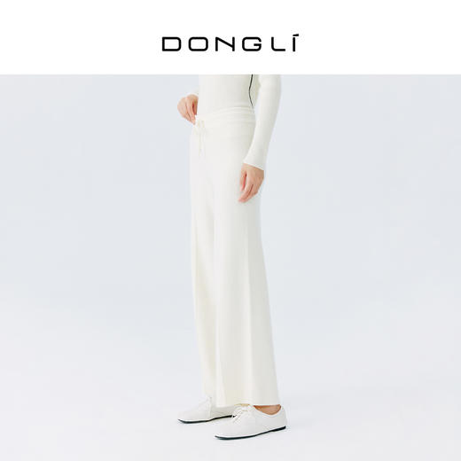 东黎 •  小山羊绒女士秋冬抽条宽松阔腿裤 21F14 商品图9