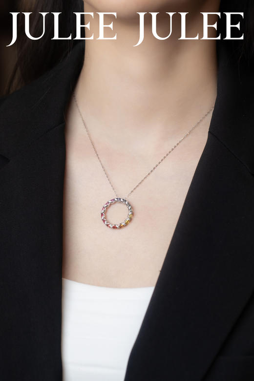 JULEE JULEE茱俪珠宝  18K白金彩虹蓝宝石戒指 商品图8