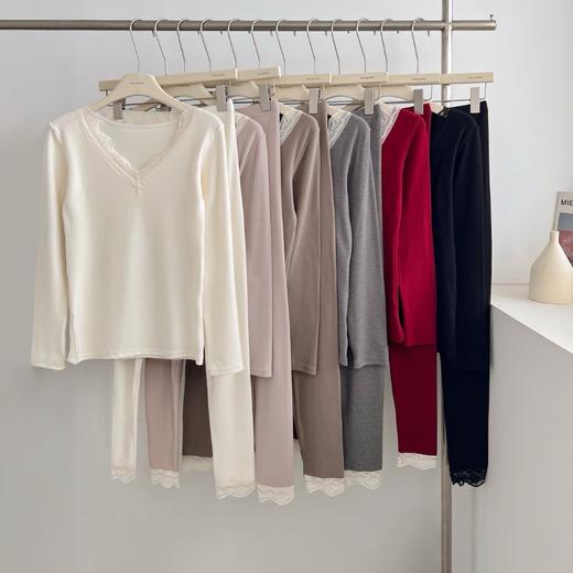 老米优品🎈3-5天！《V领蕾丝花边亲奢莱赛尔暖肤套装》会呼吸的好面料，轻，暖，柔。唯美设计爱不释手~~TZ241125B 商品图9