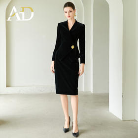 AD职业装气质女神范西装套装女高端丝绒西服外套2024秋冬职场女装