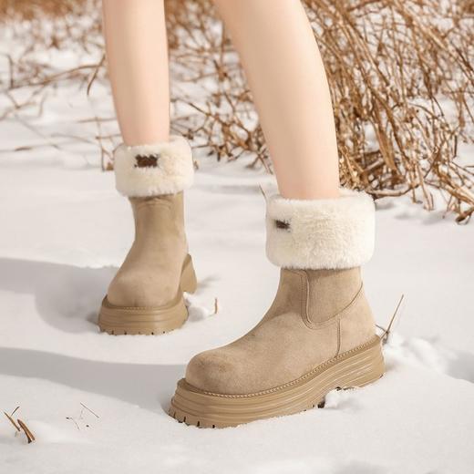 ZHR则则加绒保暖雪地靴厚底羊毛绒女鞋2024冬季百搭防寒防滑棉鞋 商品图8