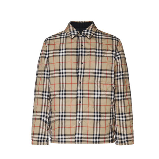 BURBERRY 巴宝莉 男士双面两穿格纹棉服 黑色 8100137 A1189 商品图2