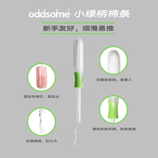 【三好姐妹·大连兑换专属·oddsome】小绿柄导管卫生棉条4支新手友好顺滑易推 商品图2