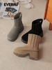 EVERAU潮酷【人鱼跟】厚底增高显瘦靴筒内里羊毛女士秋冬雪地靴UEA3015 商品缩略图1