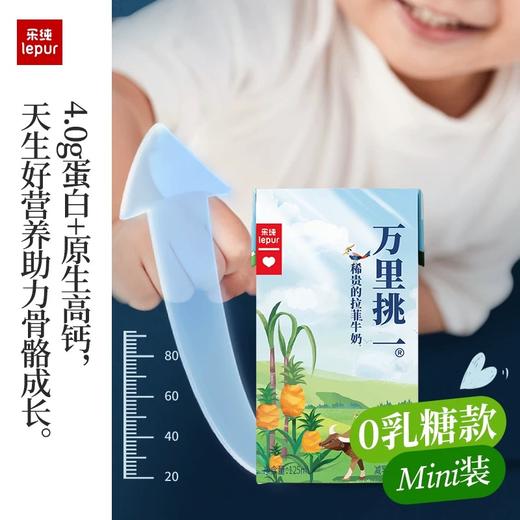 乐纯万里挑一零乳糖水牛牛奶mini迷你装儿童高钙奶125ml*9盒*3箱 商品图3