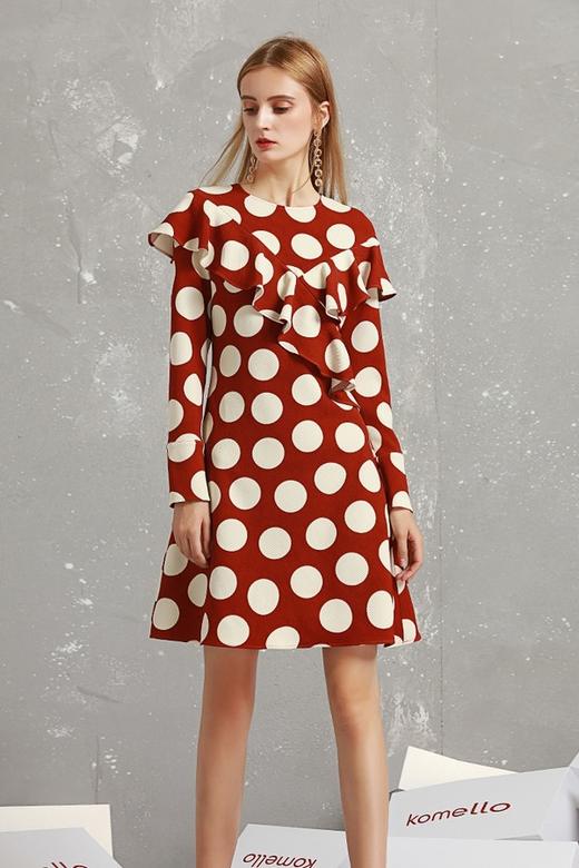 komello 荷叶边大波点连衣裙 14897 商品图4