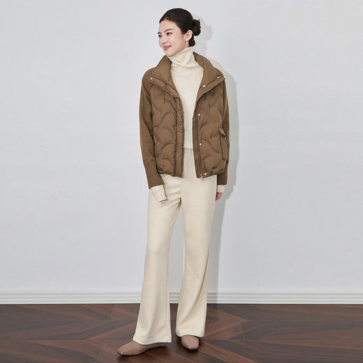 【高货wl】全新升级【铂金会员404/天猫539/差价135】(03056) 洛诗琳针织拼接袖时尚百搭羽绒服保暖休闲羽绒服外套 商品图1