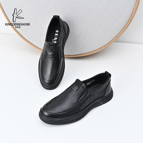 经典鲨2024年秋季新款男士平底舒适正装商务皮鞋KW08-D33161
