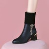 【预售5天】弹力袜靴高筒粗跟百搭瘦瘦靴女秋冬新款侧拉链高跟女靴SY&216-a29 商品缩略图3
