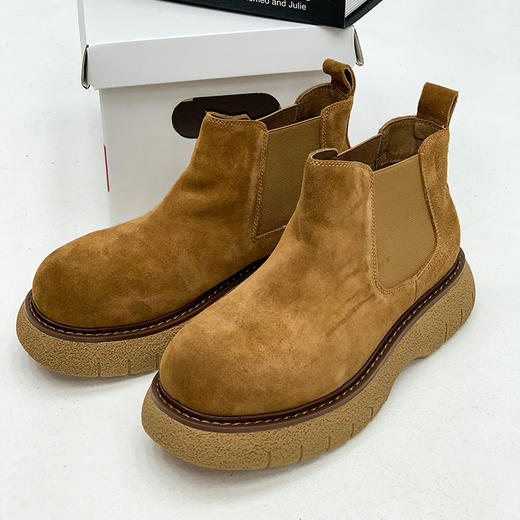 徐太浪复古美式磨毛马丁靴春秋2024西裤帅气棕色厚度高帮流行男鞋 商品图0