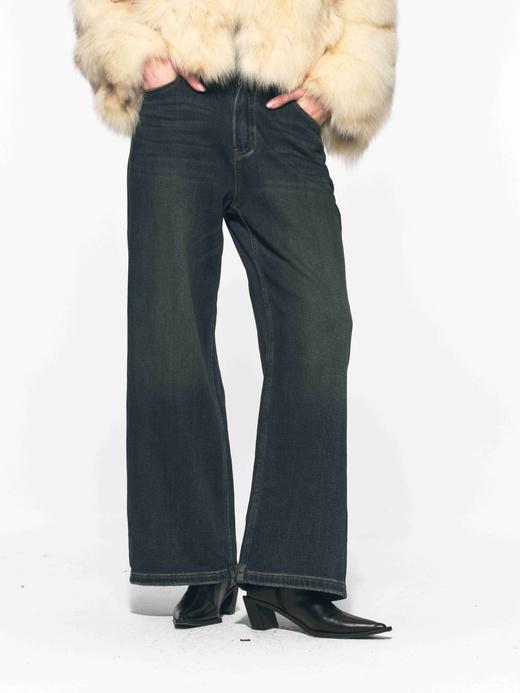 加绒V型腰扣直筒裤 商品图1