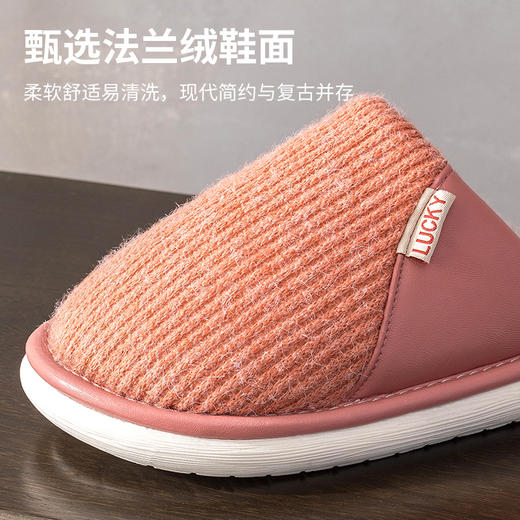 雀说 棉拖鞋男女士大码冬季室内家居保暖毛毛拖鞋5220-001 商品图1