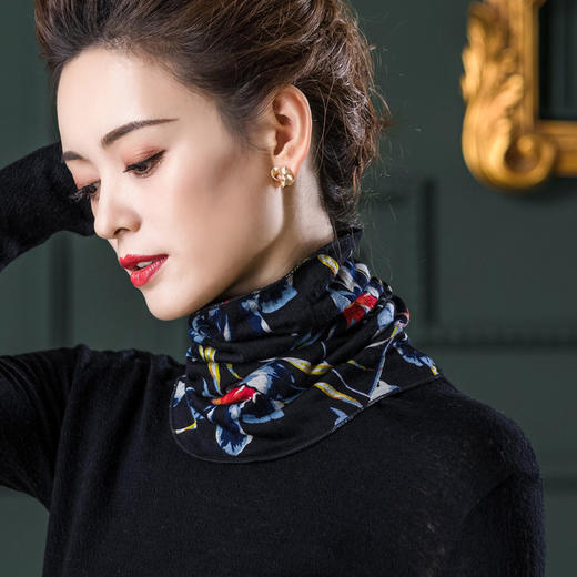 100%羊毛围脖纯羊毛围巾，保暖护颈防寒脖套假领子WY-1006 商品图3