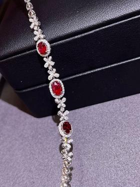 1.4ct刻面红宝石手链