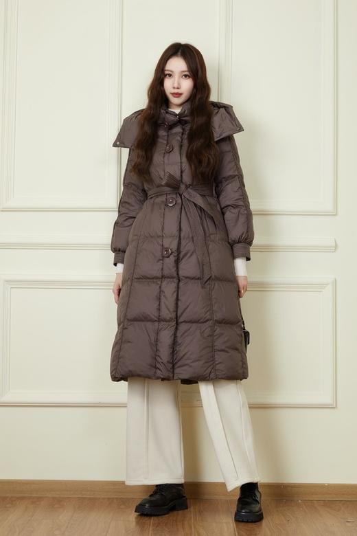 HAYES 咖色收腰百搭长款羽绒服 19795 商品图2
