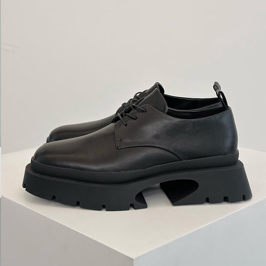 【顺丰包邮】44307 洛诗琳进口优质牛皮德比鞋系带刀锋跟真皮鞋12129 商品图4