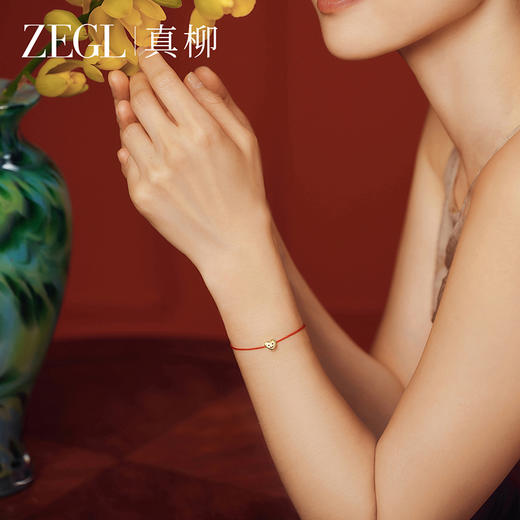 ZEGL真柳设计师小红花925银红绳手链女轻奢小众精致编织手绳手饰 商品图2