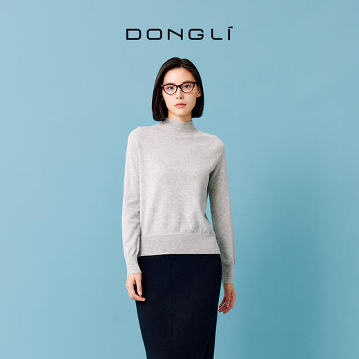 东黎 • 山羊绒女士秋冬全成型半高领套头衫 2594 商品图2