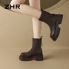ZHR加绒女鞋复古2024秋冬新款厚底靴女通勤切尔西短靴 商品缩略图9