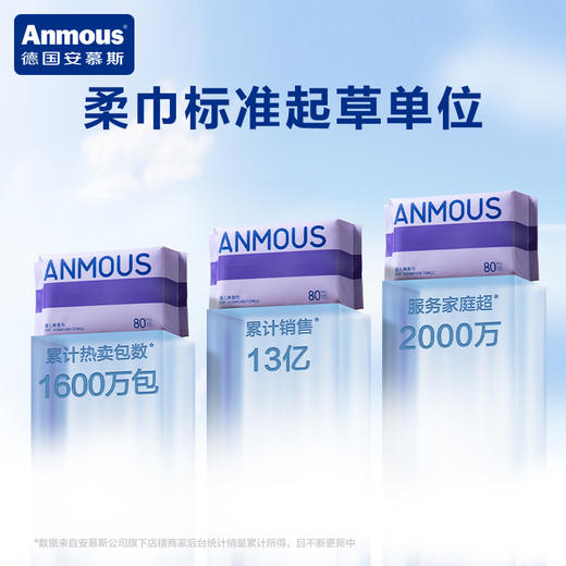 Anmous/安慕斯婴儿绵柔巾亲肤洗脸巾紫包加大干湿两用绵柔巾一次性柔软80抽 商品图5