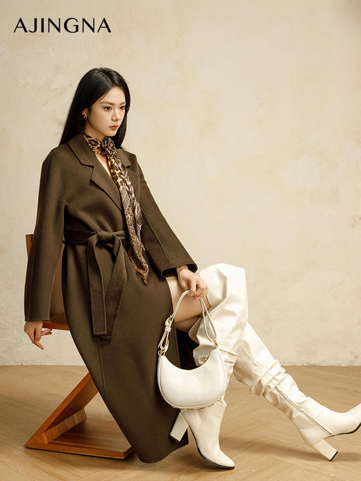 【商场同款】阿菁娜2024冬季新款经典宽松浴袍款大衣A30D211021 商品图2