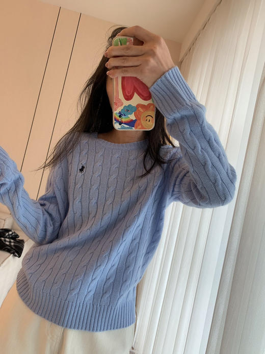 114-2 亲戚工厂 原材 80羊毛20羊绒 小马刺绣 圆领针织长袖 温润亲肤舒适 商品图7