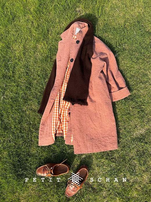 PETIT SCHAN小闪 CLO#657 Roundness 圆相 绵羊毛立领两穿休闲箱型中长款大衣 商品图0