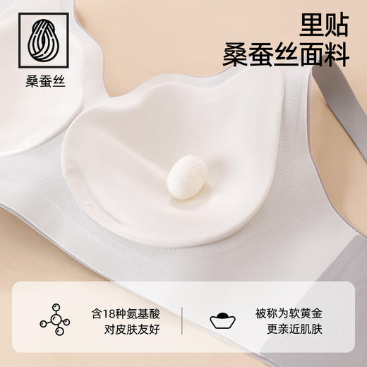 【桑蚕丝养护】熳洁儿无痕内衣聚拢无钢圈软支撑收副乳文胸24761523 商品图2
