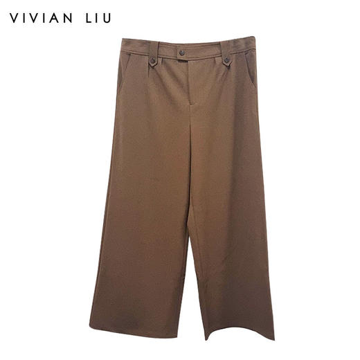 VIVIAN LIU R2415009梅春女装新款时尚斜插兜侧休闲阔腿短裤 商品图0