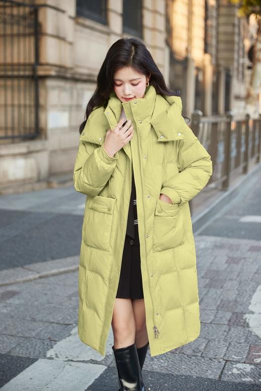 HAYES 绿色长款白鸭绒外套 19734 商品图2