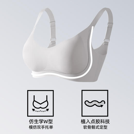 【桑蚕丝养护】熳洁儿无痕内衣聚拢无钢圈软支撑收副乳文胸24761523 商品图1